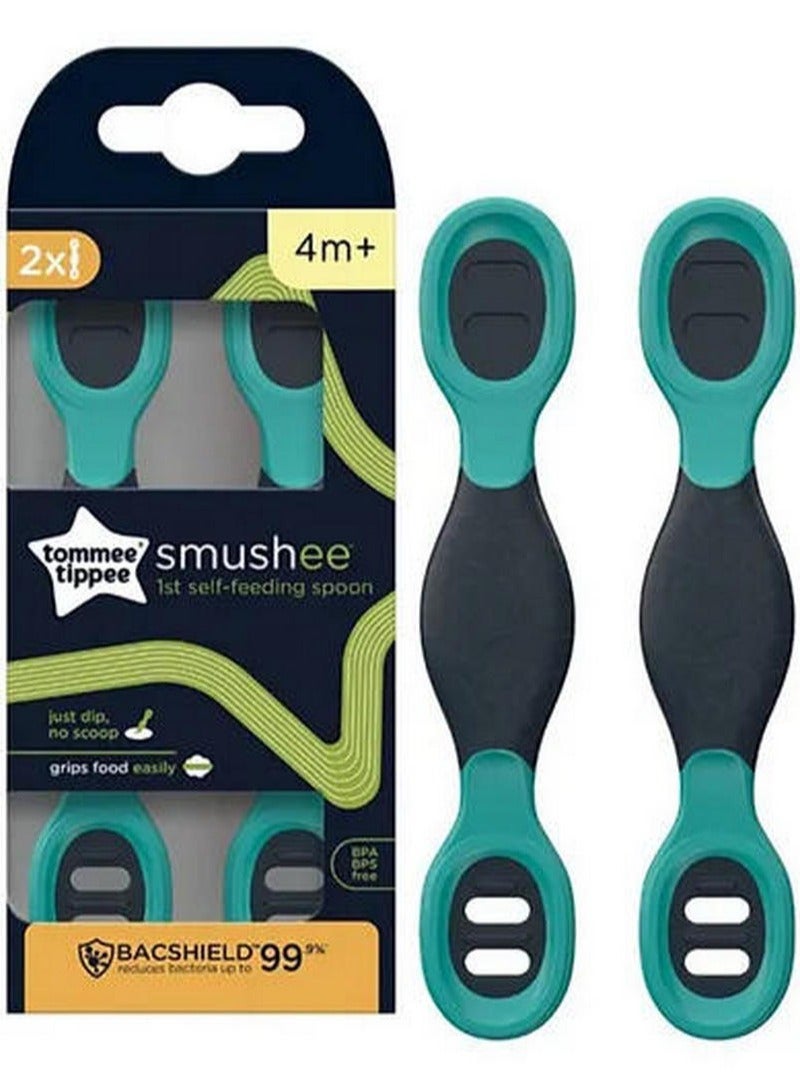 Tommee Tippee Smushee First Self-Feeding Weaning Spoons - Pack Of 2